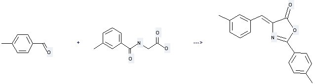 Glycine, N-(3-methylbenzoyl)- can be used to produce 4-(3-Methyl-benzylidene)-2-p-tolyl-4H-oxazol-5-one.